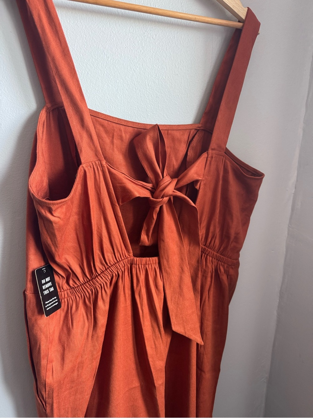 Express Rust Orange Tie-Back Cropped Wide Leg Jumpsuit NWT Retail $98